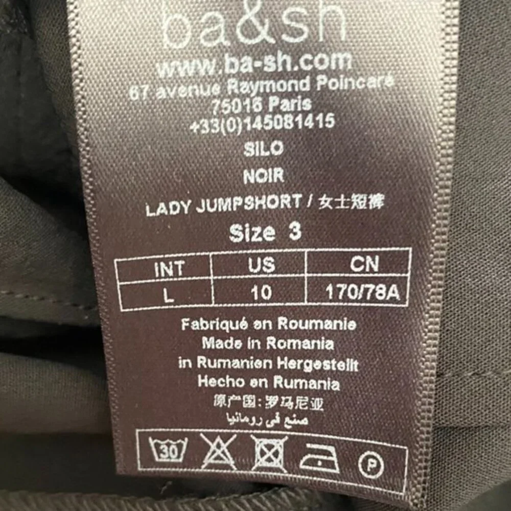 BA&SH Black Lady Jumpshort Spaghetti Strap Ruffle Bodice Playsuit Romper Size 10 - Picture 5 of 5